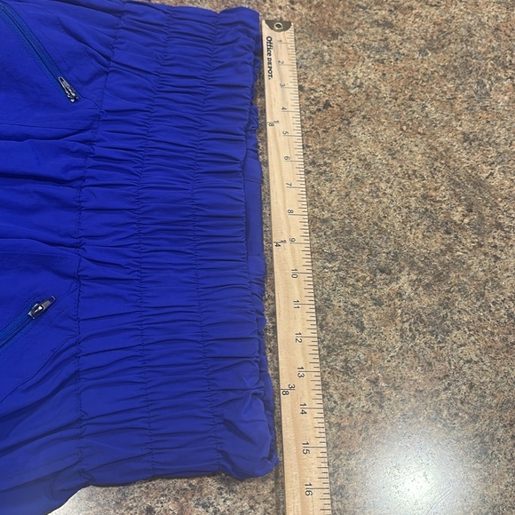 Zenana Windbreaker Smocked Pant Size XL Blue High Waist Pull On Front Pockets - Picture 11 of 13